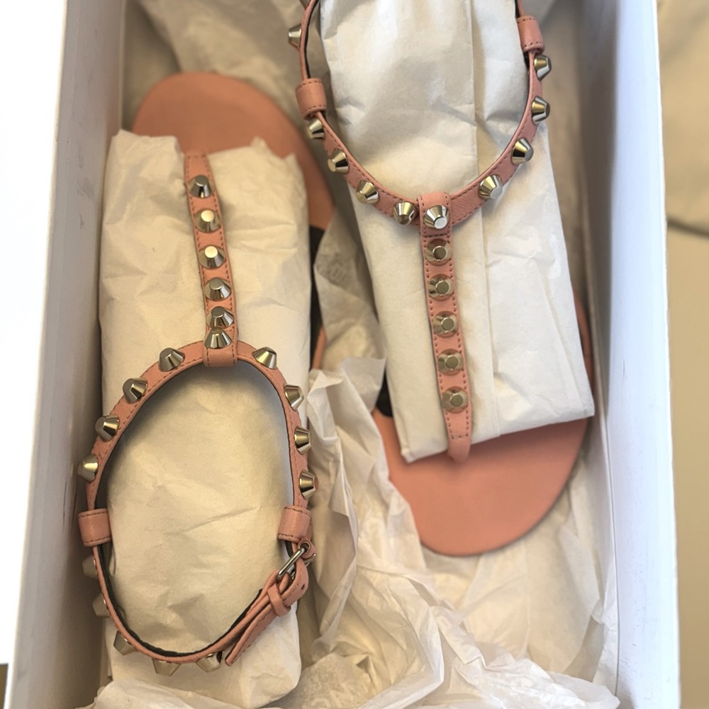 Authentic Balenciaga Rose Ballerine Studded Sandals – Size 36.5C (US 6.5) NIB
